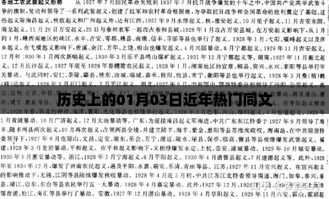 历史上的01月03日,探寻近年热门事件与同文起源