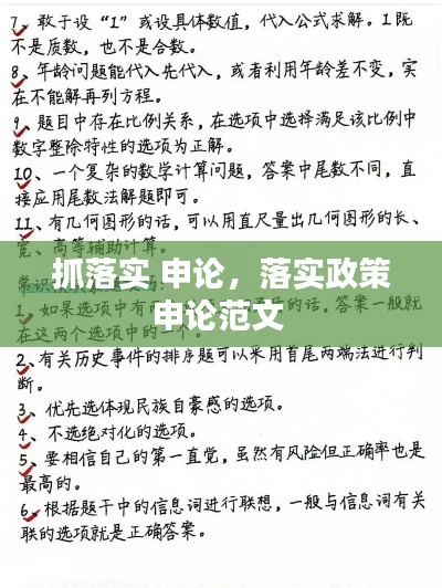 抓落实 申论,落实政策申论范文