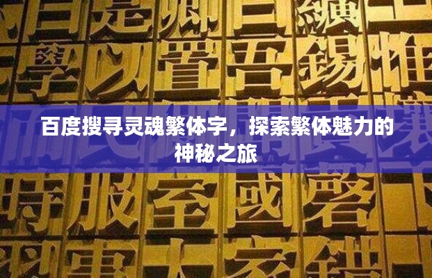 百度搜寻灵魂繁体字,探索繁体魅力的神秘之旅